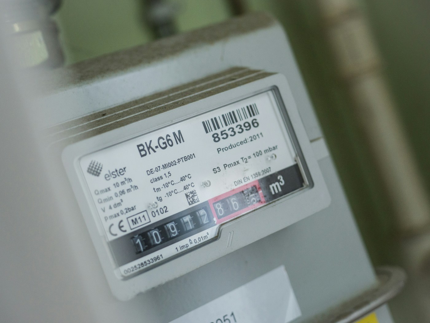 Compteur de gaz d'une entreprise